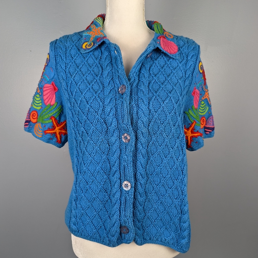 Michael Limon nautical blue sweater cardigan